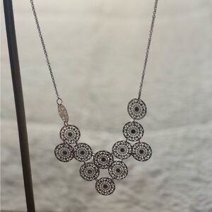 A New Day Rose Gold Filigree Circle Bib Necklace - Women Jewelry 16”